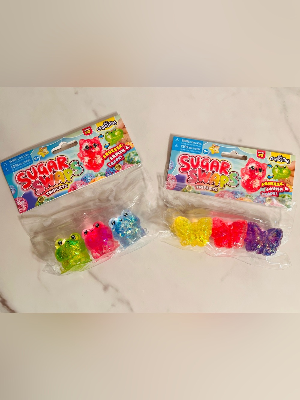 Sugar Swaps Triplets Butterflies and Frogs Squishies - Squeeze, Squish, Trade